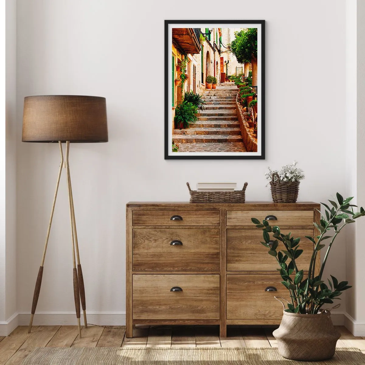 Poster in een zwarte lijst - De charme van een Spaanse vakantie - 30x40 cm