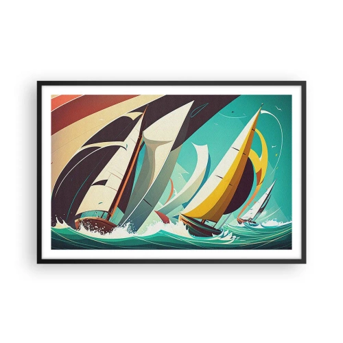 Poster in een zwarte lijst - Met elementen als een broer - 91x61 cm