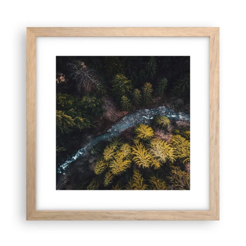 Een poster in een licht eiken lijst - Snel, sneller en sneller - 30x30 cm