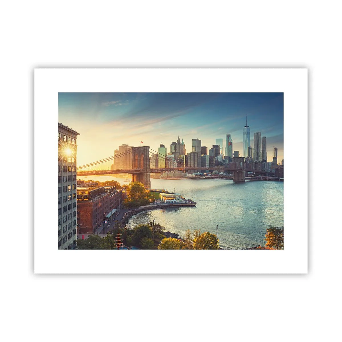 Poster - Dageraad in de grote stad - 40x30 cm