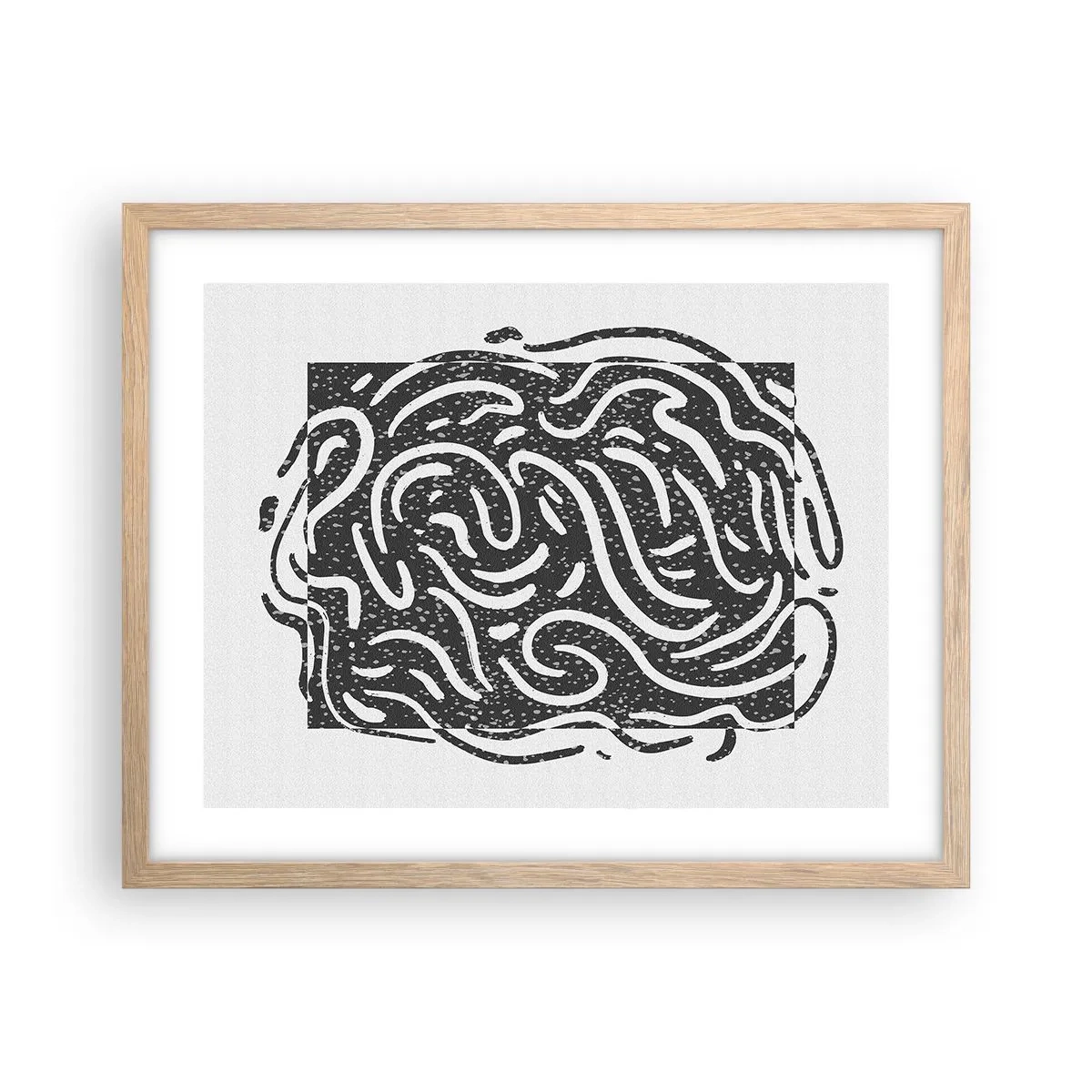 Een poster in een licht eiken lijst - Abstractie: vreugdedans - 50x40 cm