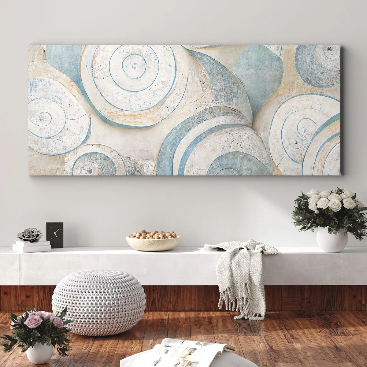 Schilderen op canvas - Wat zit er in de schelp? - 100x40 cm