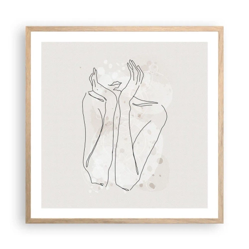 Een poster in een licht eiken lijst - Een dromerig moment - 60x60 cm