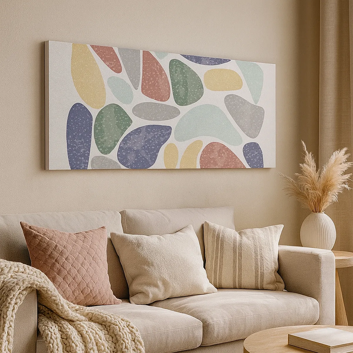 Schilderen op canvas - Een mozaïek van poederkleuren - 30x30 cm