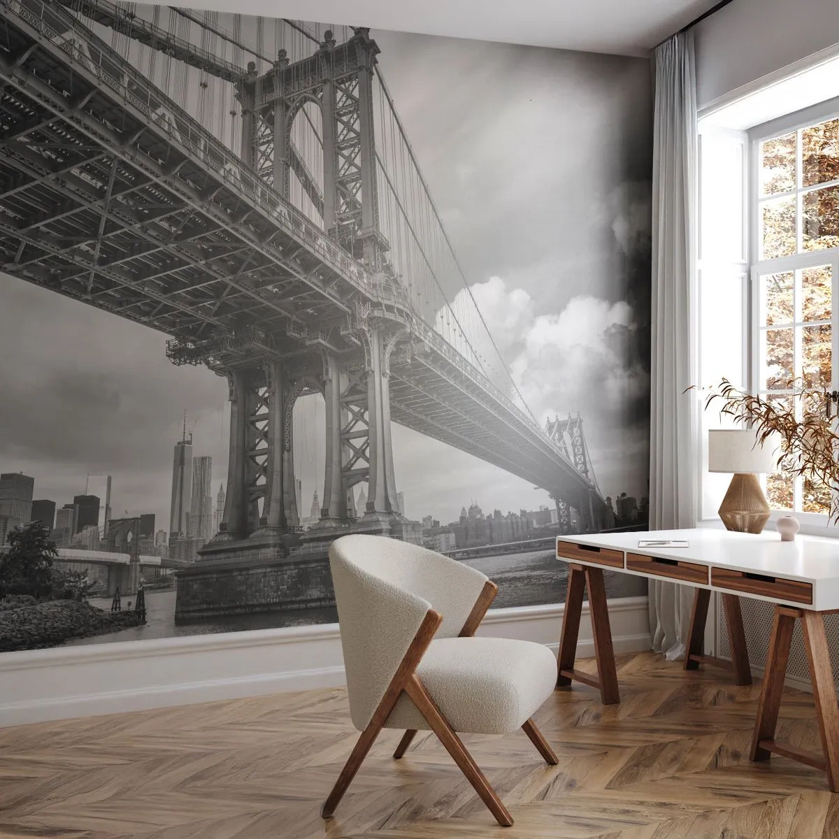 Fotobehang Premium Sand - Naar het hart van de stad - New York, Stad, Manhattan - 100x70 cm