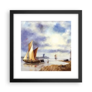 Poster in een zwarte lijst - De terugkeer van zeelieden - 30x30 cm