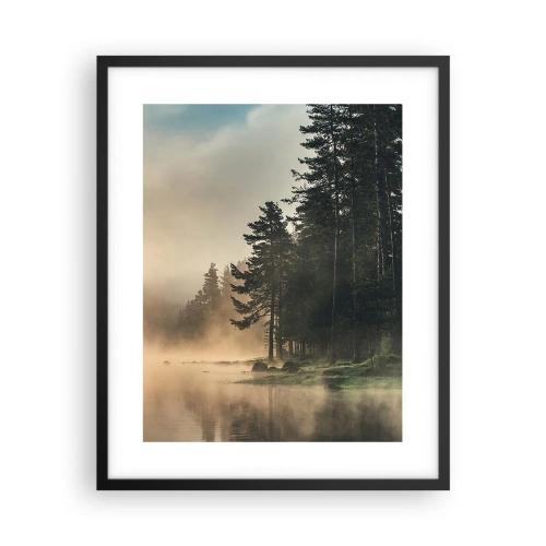 Poster in een zwarte lijst - De geboorte van de dag - 40x50 cm