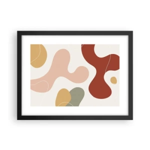 Poster in een zwarte lijst - Kronkels of krullen? - 40x30 cm