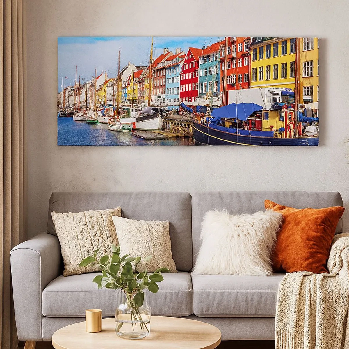 Schilderen op canvas - Vrolijke werf - 100x40 cm