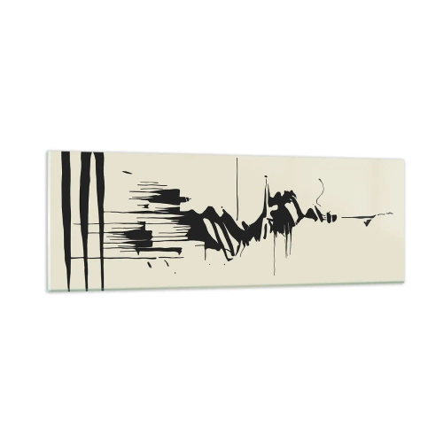 Schilderen op glas - Overhaaste abstractie - 90x30 cm