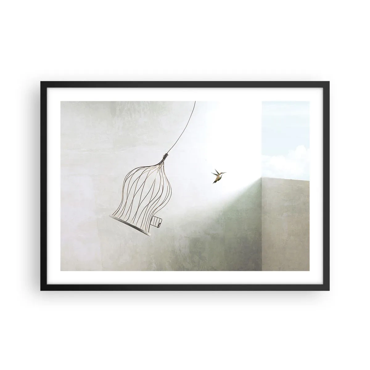 Poster in een zwarte lijst - In je element - 70x50 cm