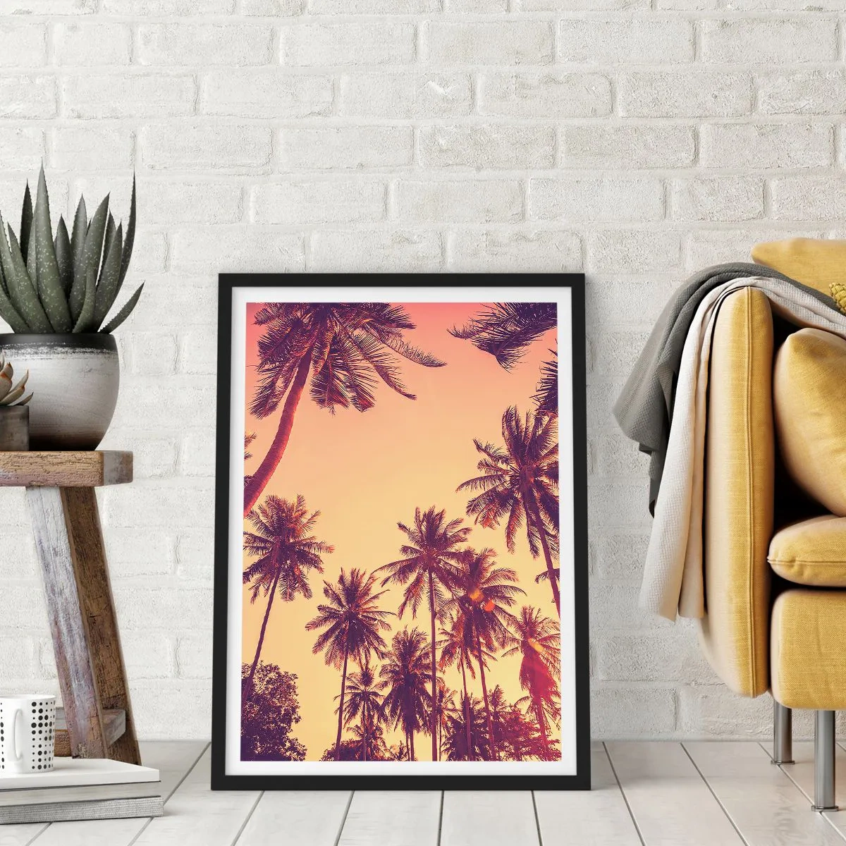 Poster in een zwarte lijst - Een tropische variant - 30x40 cm