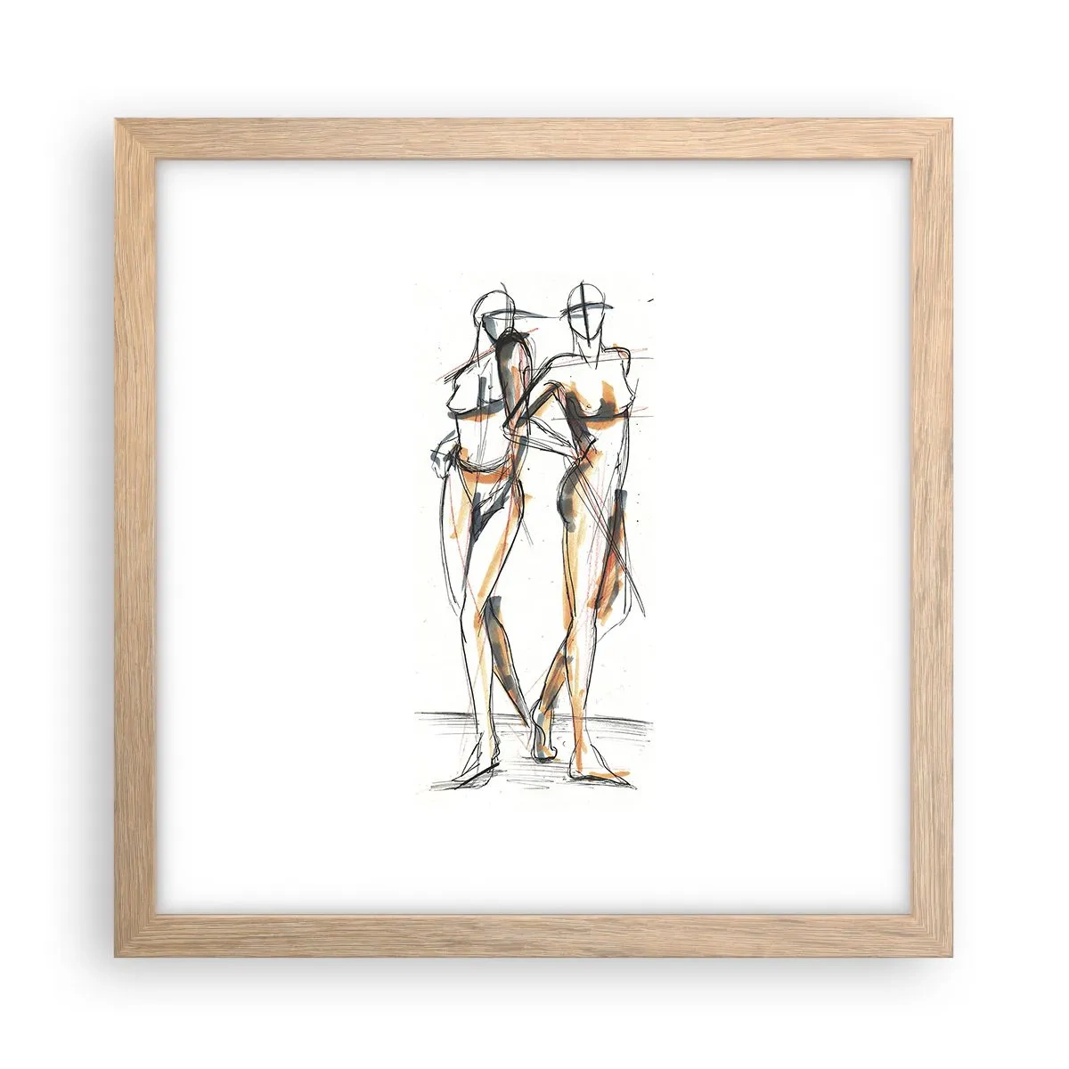 Een poster in een licht eiken lijst - Een studie van genade - 30x30 cm