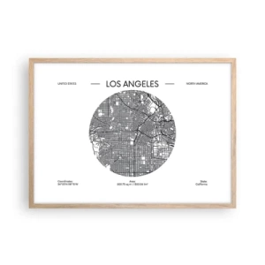 Een poster in een licht eiken lijst - Anatomie van Los Angeles - 70x50 cm