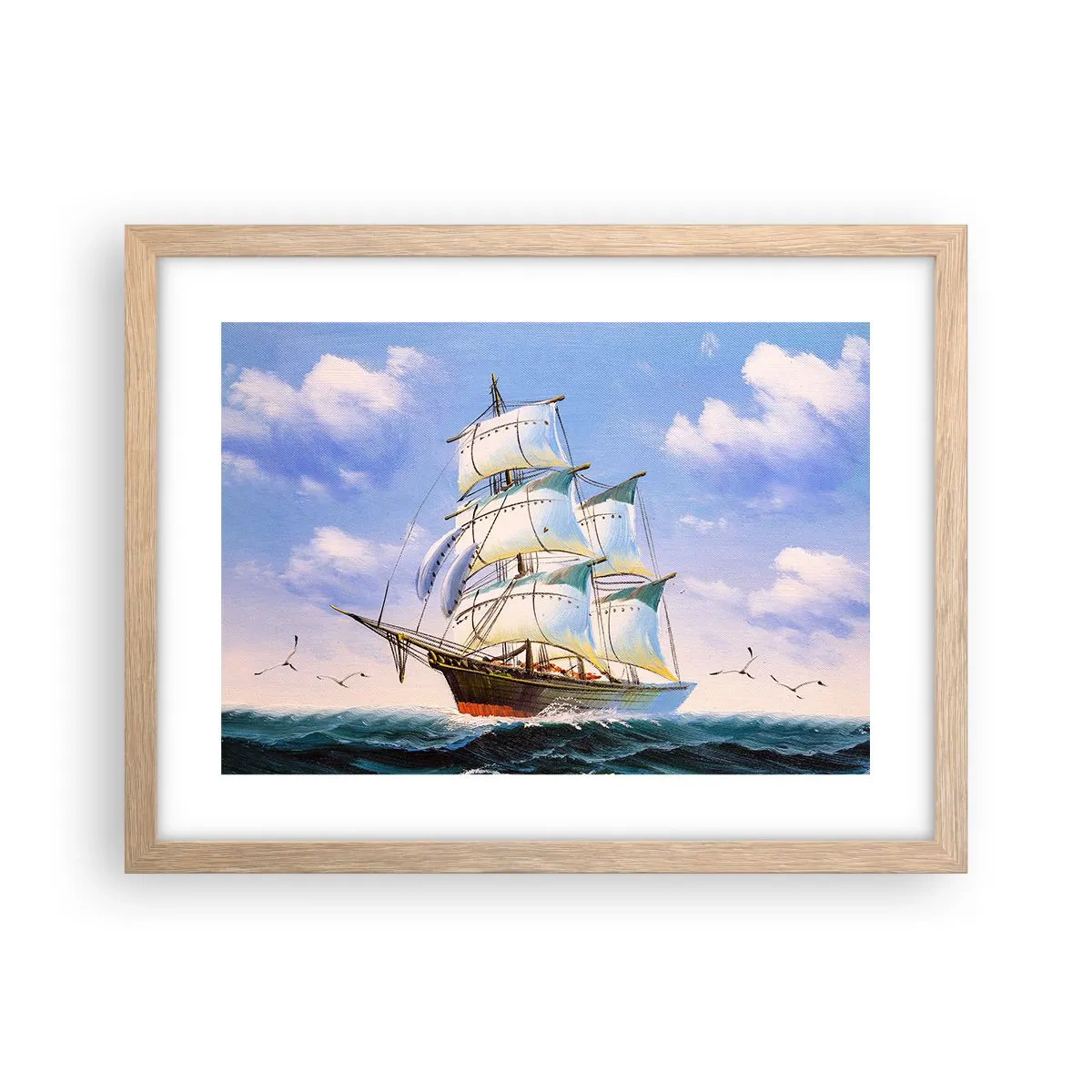 Een poster in een licht eiken lijst - Trots met de wind - 40x30 cm