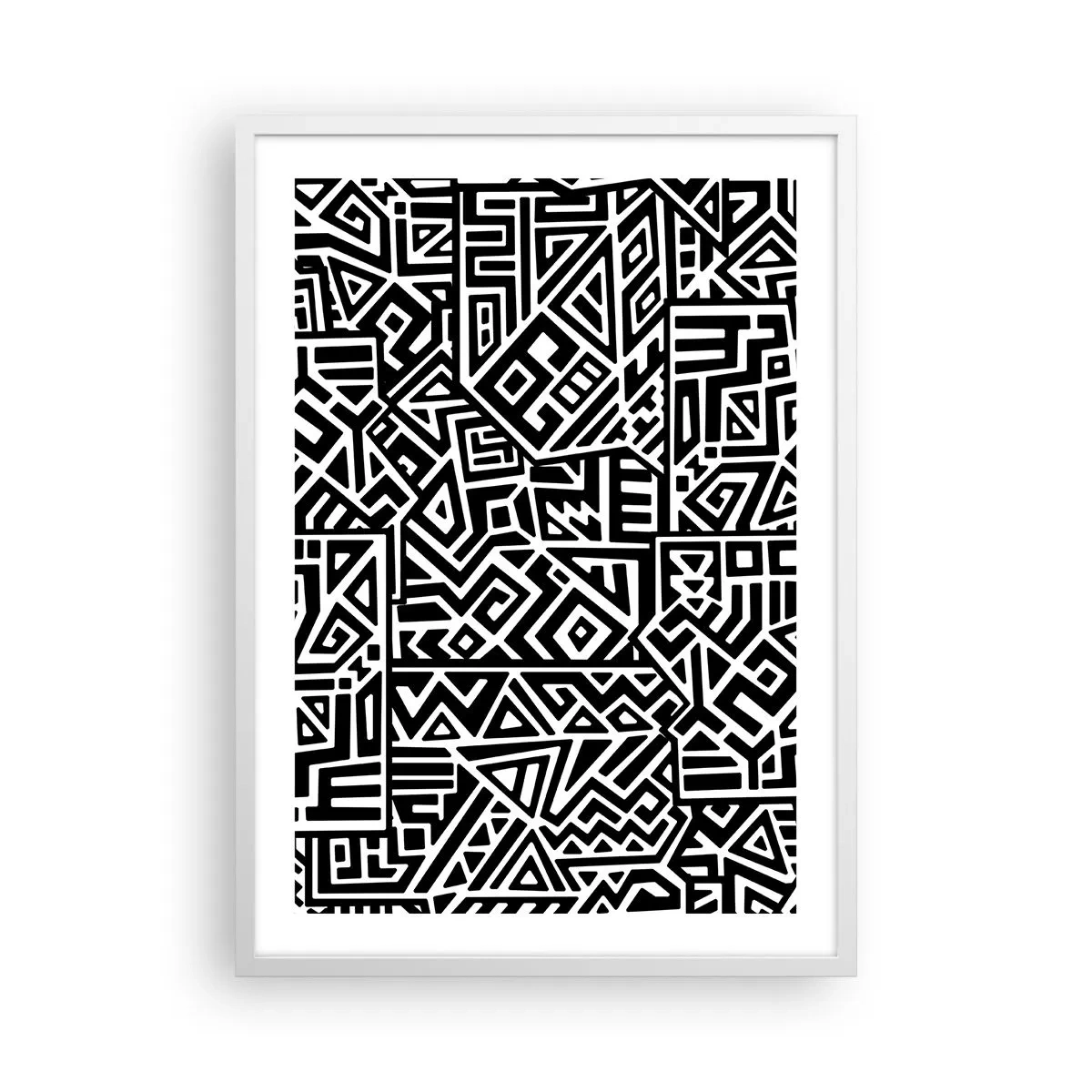 Poster in een witte lijst - Pre-Columbiaanse compositie - 50x70 cm