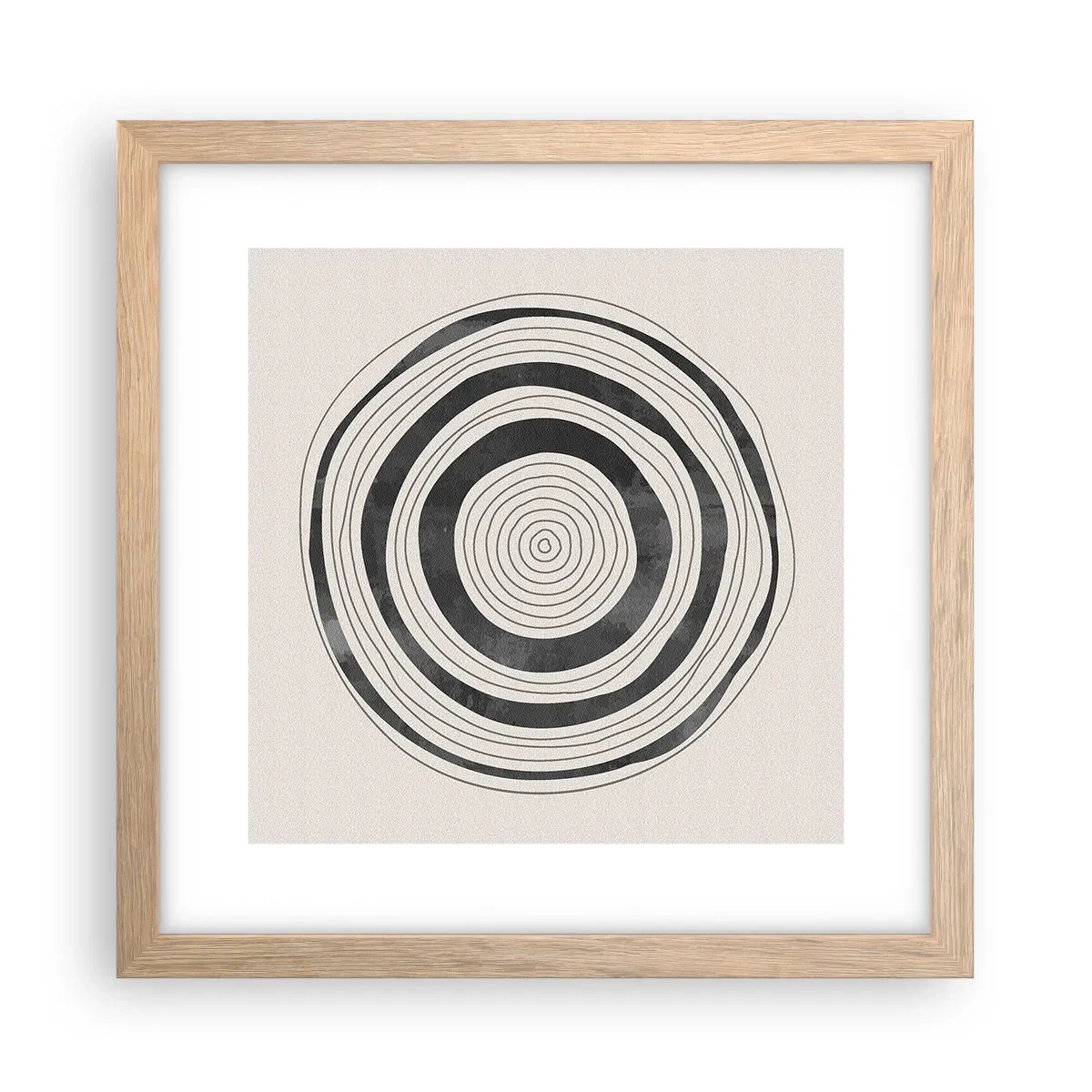 Een poster in een licht eiken lijst - Wat belangrijk is, is wat er tussenin zit - 30x30 cm