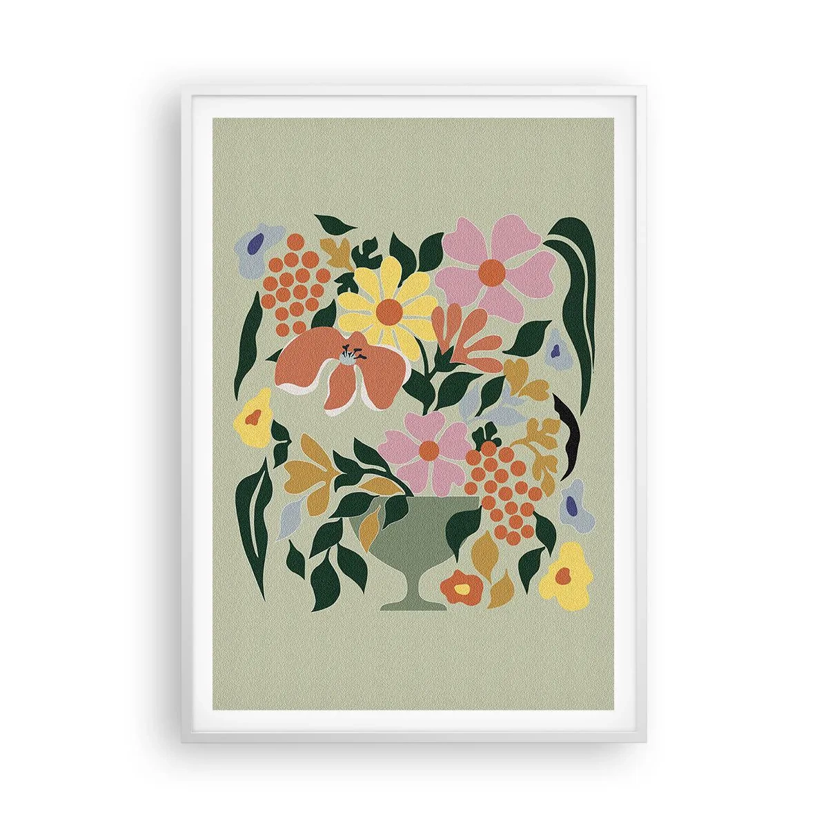 Poster in een witte lijst - Een boeket vol leven - 70x100 cm