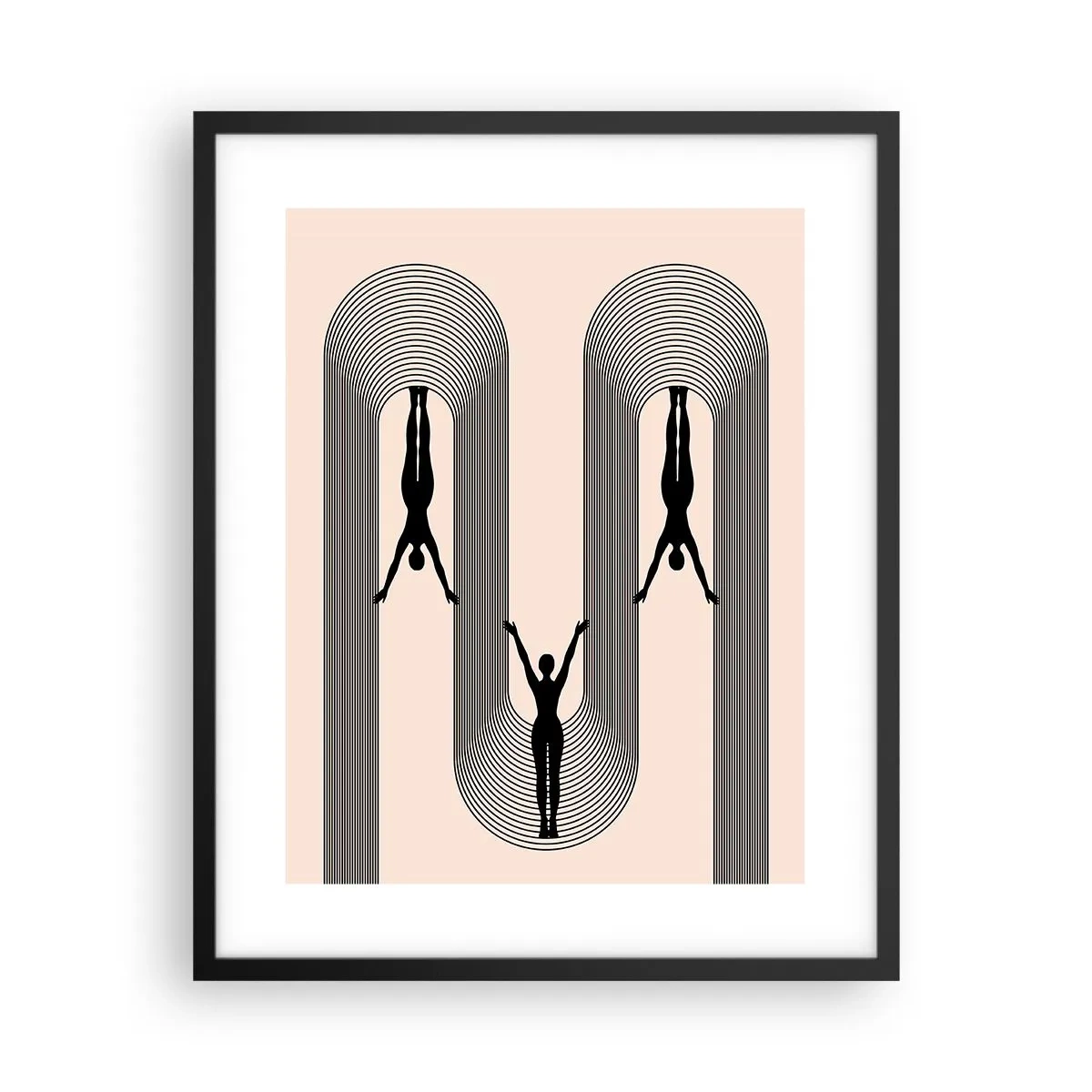 Poster in een zwarte lijst - Op zijn kop - 40x50 cm