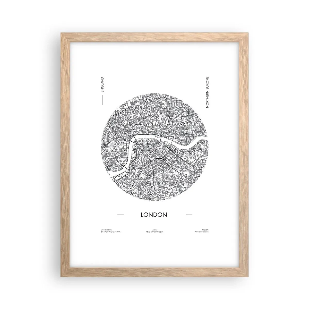 Een poster in een licht eiken lijst - Anatomie van Londen - 30x40 cm