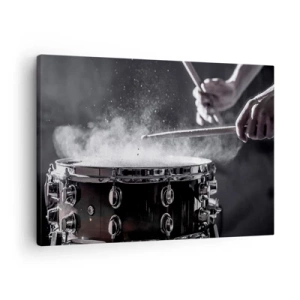 Schilderen op canvas - Met stokken op de snaredrum slaan met een stofeffect - 70x50cm - De pols van de muziek - Moderne wanddecoratie voor woonkamer en slaapkamer ARTTOR