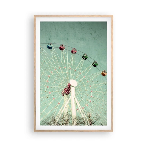 Een poster in een licht eiken lijst - Wij nodigen u uit om plezier te hebben - 61x91 cm