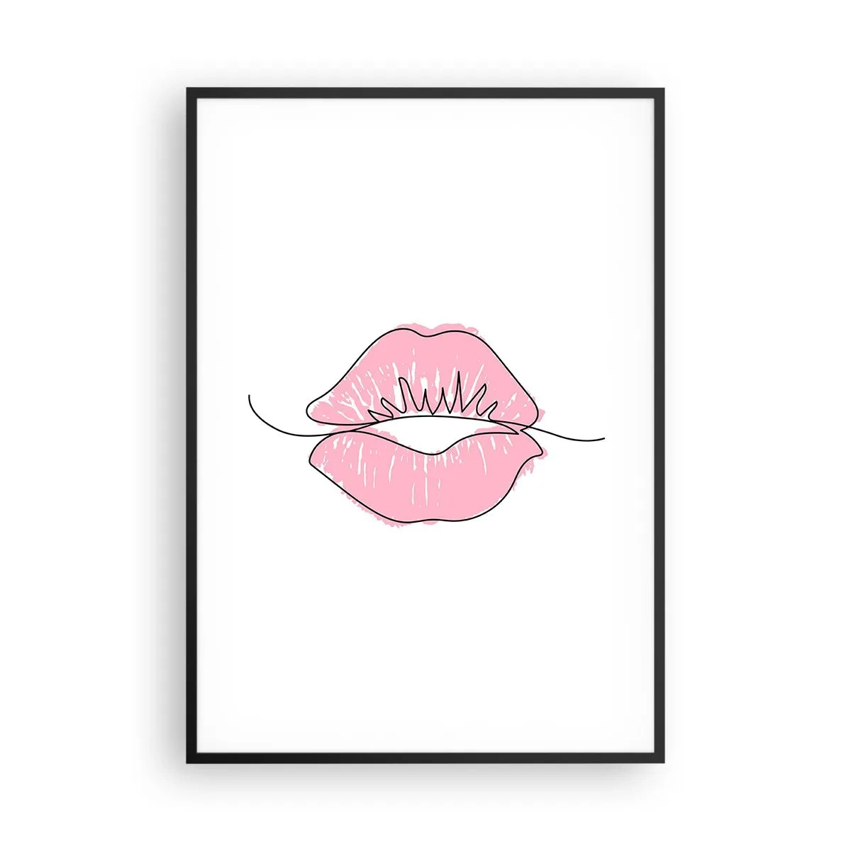Poster in een zwarte lijst - Klaar om te kussen? - 70x100 cm