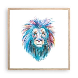 Een poster in een licht eiken lijst - Een opwindende uitstraling - 60x60 cm