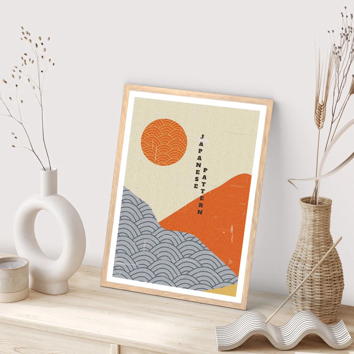 Een poster in een licht eiken lijst - In de Japanse spirit - 50x70 cm