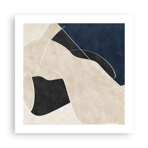 Poster - Abstracte compositie – kleurcontrast - 50x50 cm