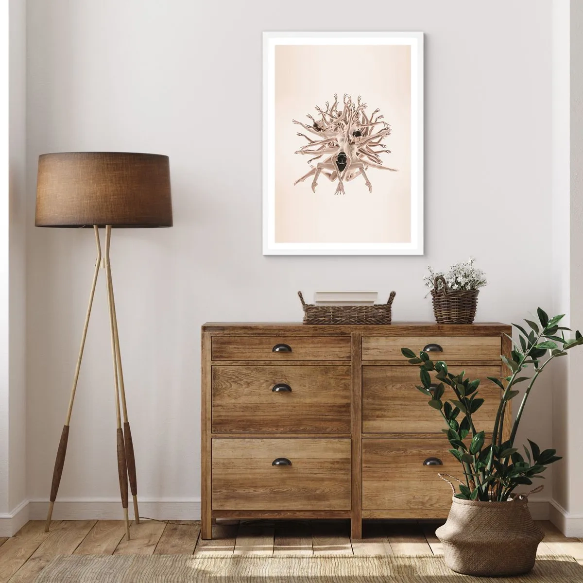 Poster in een witte lijst - Bloeiend in dans - 70x100 cm