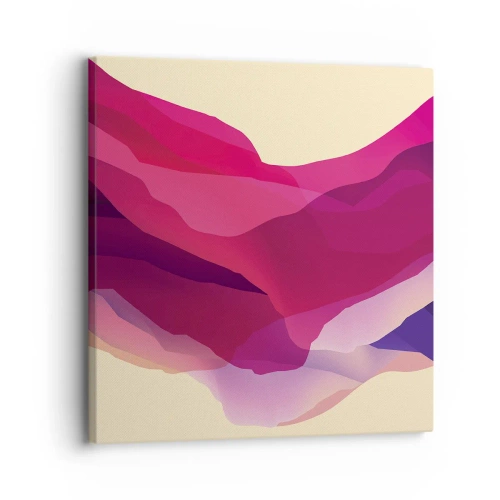 Schilderen op canvas - Paarse golven - 30x30 cm