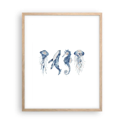 Een poster in een licht eiken lijst - Zee wonderen - 40x50 cm