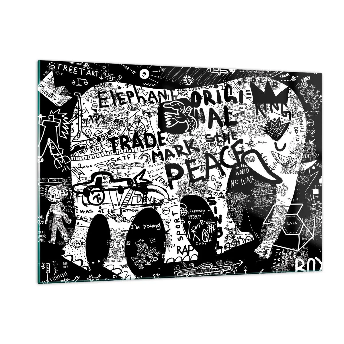 Schilderen op glas - Rijke straatwereld - 120x80 cm