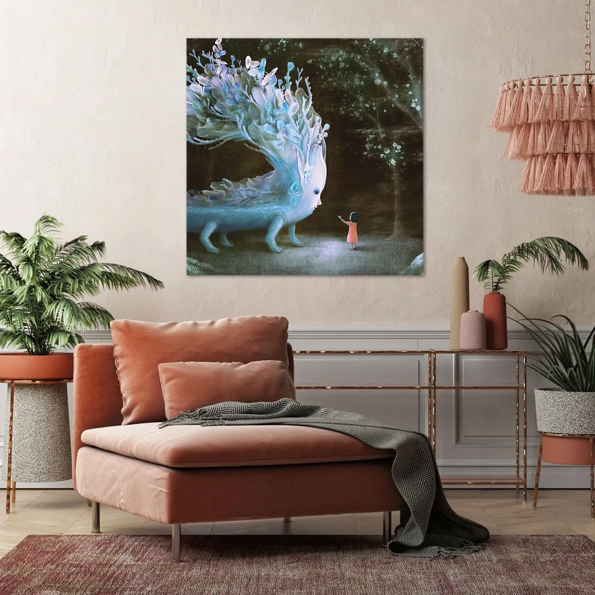 Schilderen op canvas - Fantastische ontmoeting - 70x70 cm