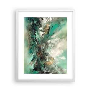 Poster in een witte lijst - Emerald en zwarte branding - 40x50 cm