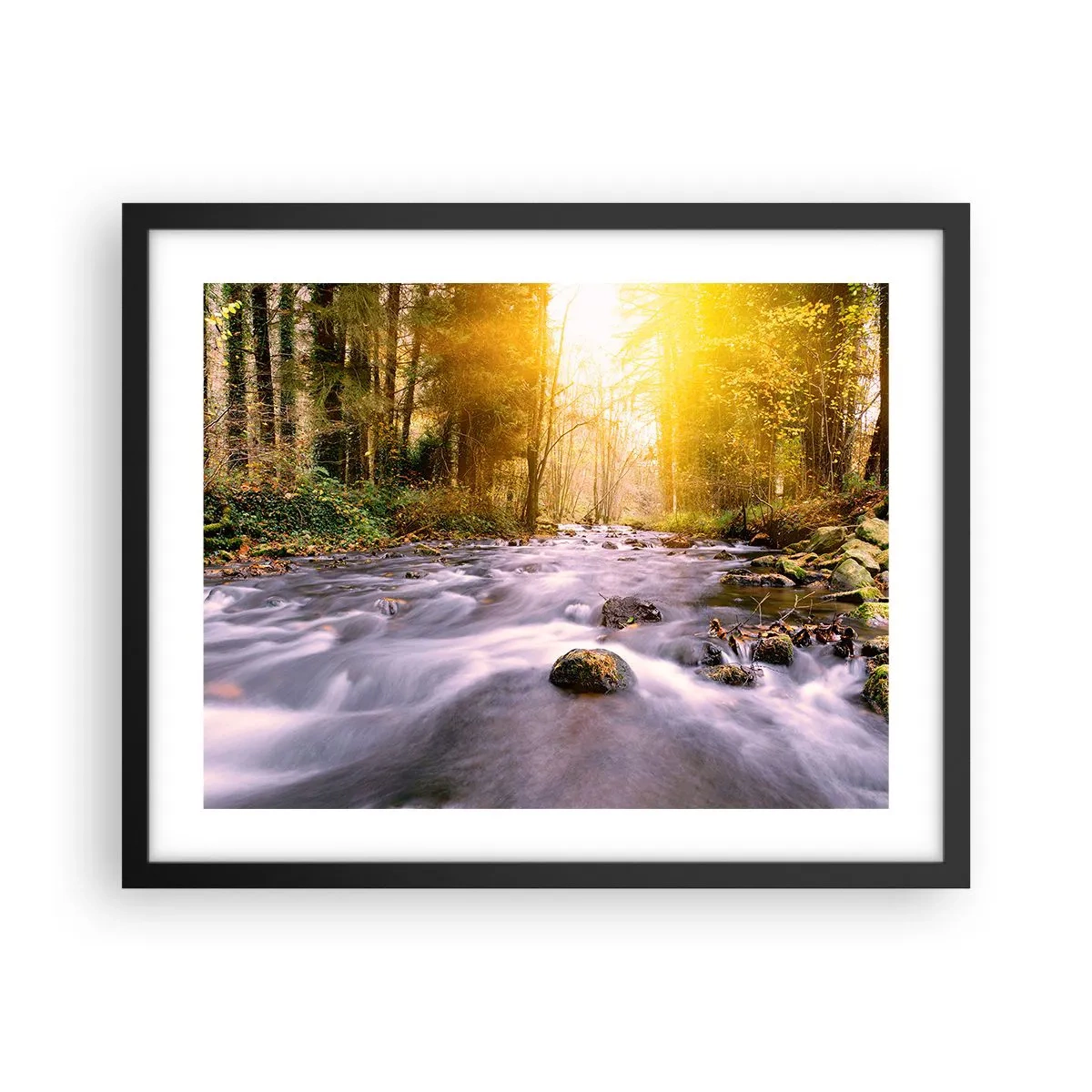 Poster in een zwarte lijst - Malachiet in een zilveren en gouden lijst - 50x40 cm