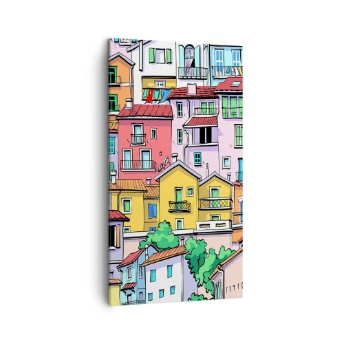 Schilderen op canvas - Vrolijke stad - 45x80 cm