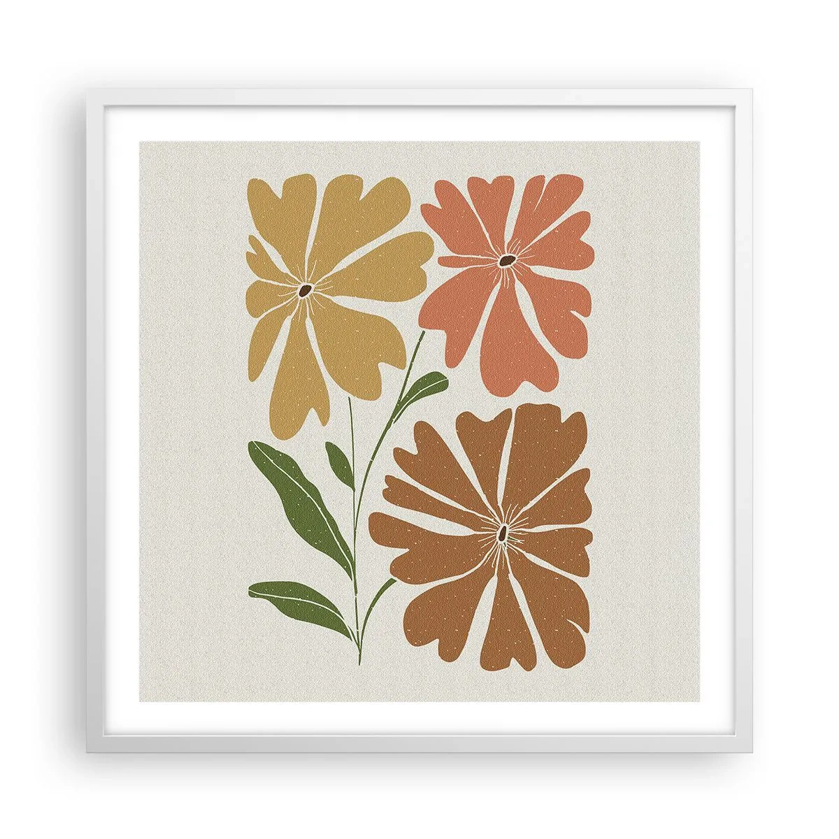 Poster in een witte lijst - Natuur en geometrie - 60x60 cm