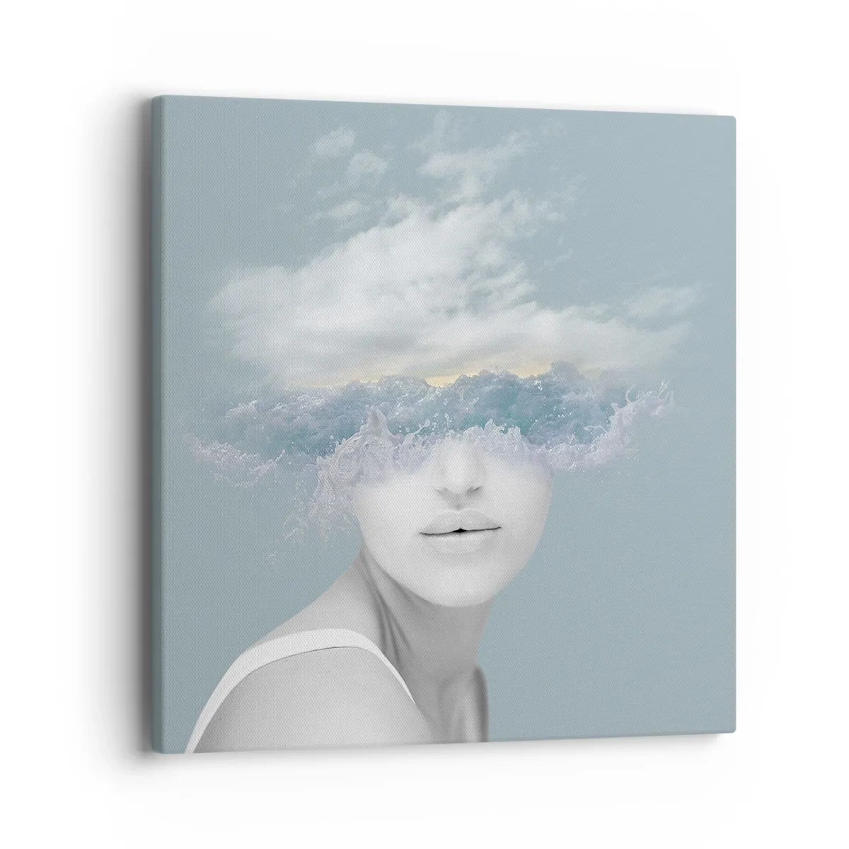 Schilderen op canvas - Met hoofd in de wolken - 40x40 cm
