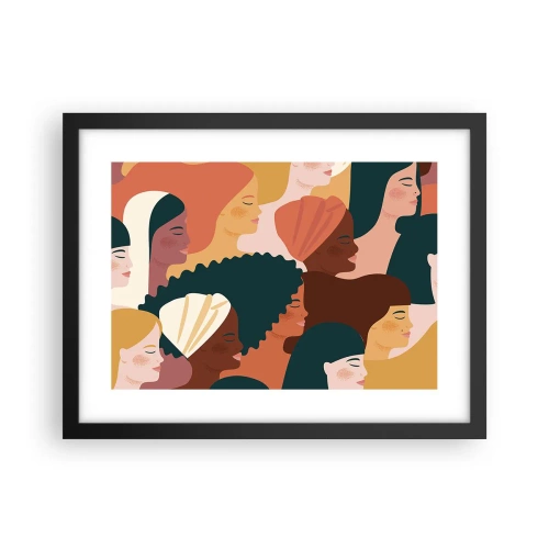 Poster in een zwarte lijst - Alleen vrouwelijkheid - 40x30 cm