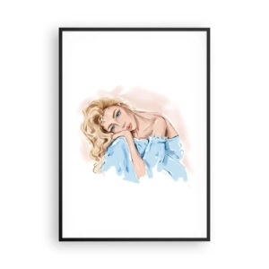 Poster in een zwarte lijst - Dromerig in het blauw - 70x100 cm