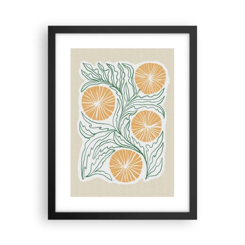 Poster in een zwarte lijst - Etnisch met een vleugje abstractie - 30x40 cm