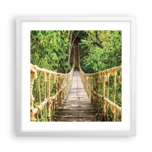 Poster in een witte lijst - Opgeschort in het groen - 40x40 cm