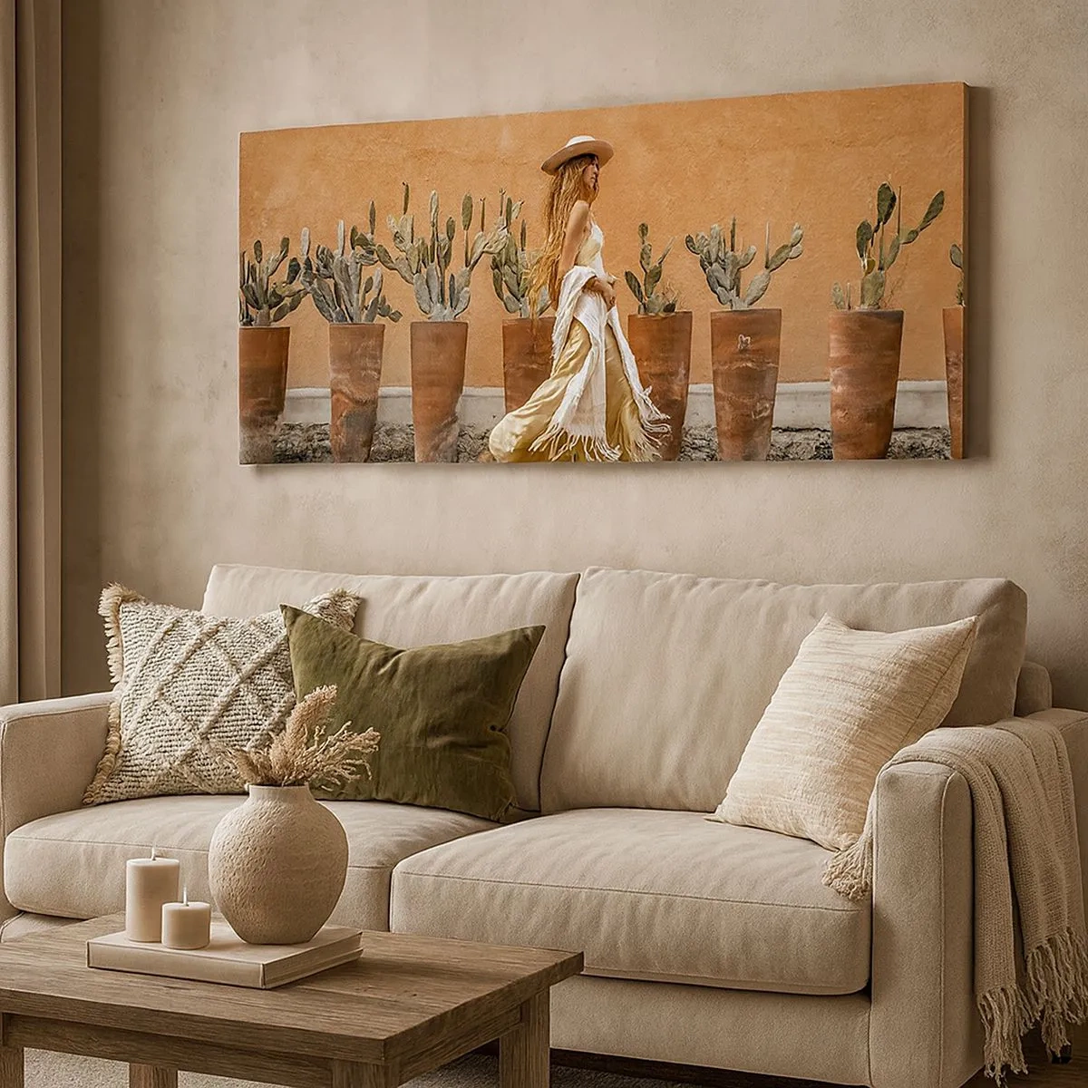 Schilderen op canvas - Hippie-stijl - 100x40 cm