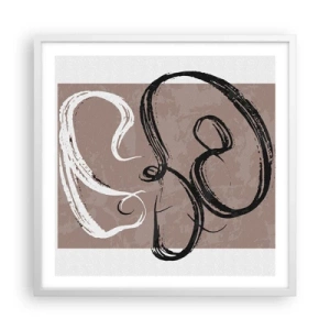 Poster in een witte lijst - Compositie – de zoektocht naar volheid - 60x60 cm