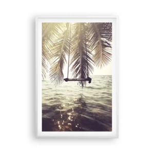 Poster in een witte lijst - Je kunt naar believen in de wolken slingeren - 61x91 cm