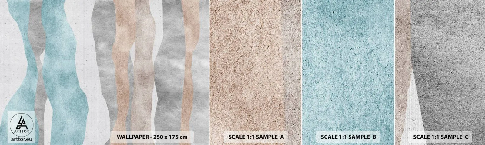 Fotobehang Staaltje Standard Eco - Een studie van nabijheid - Pastel, Minimalistisch, Lijnen - 100x30 cm