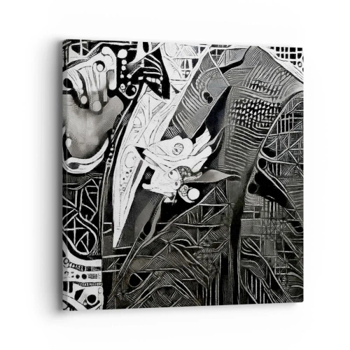 Schilderen op canvas - Alleen een ogenschijnlijk grijze man - 40x40 cm