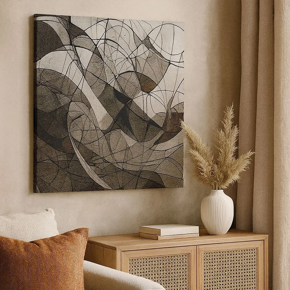 Schilderen op canvas - Circulatie van aardekleuren - 30x30 cm